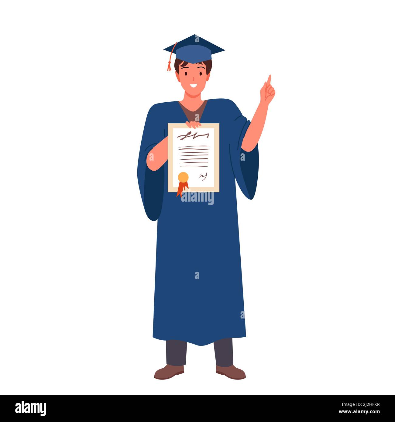 Happy smiling boy holding a graduation diploma Stock Vector Image & Art ...