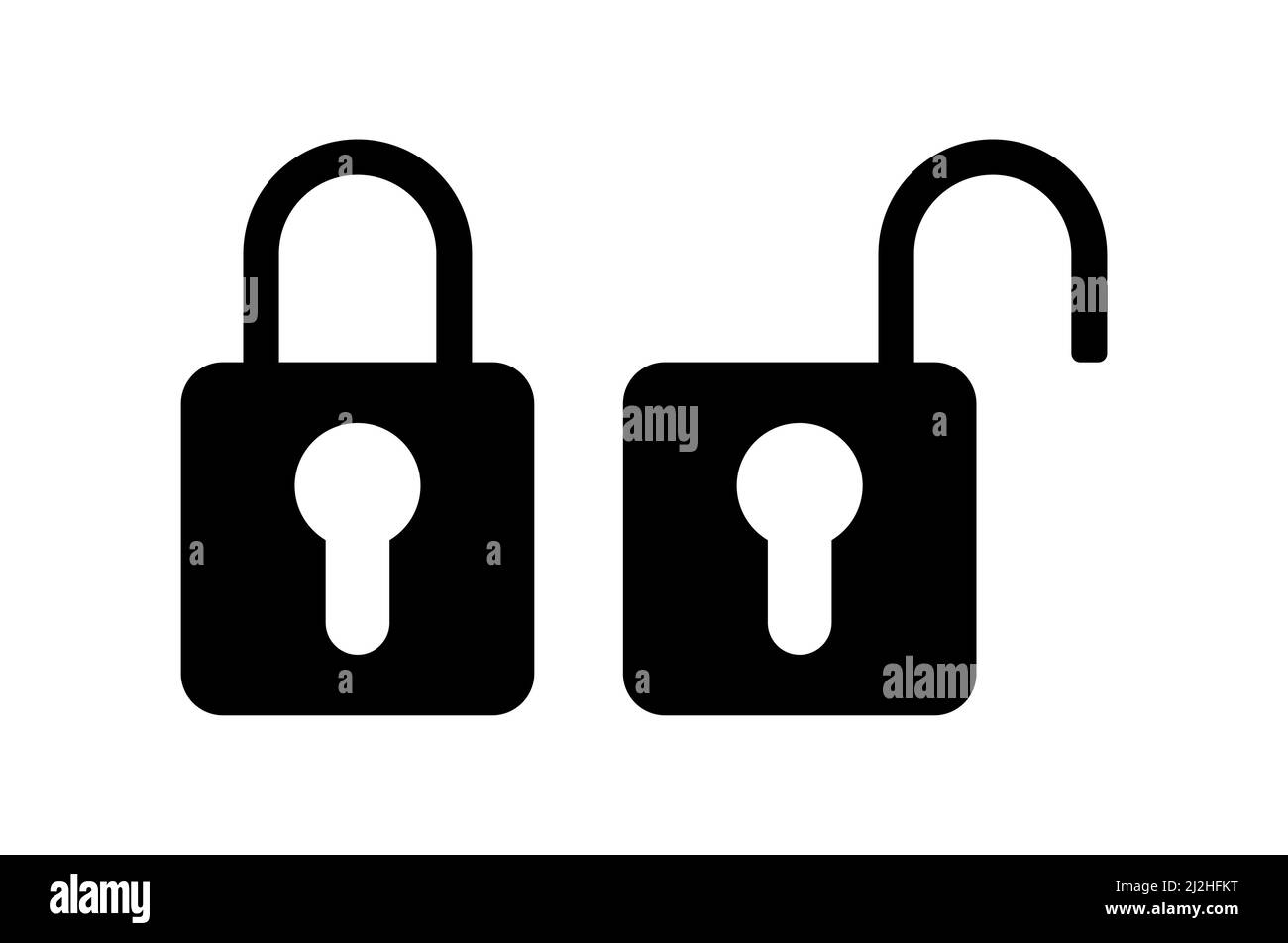 Locked and unlocked padlock black vector icon Stock Vector Image & Art ...