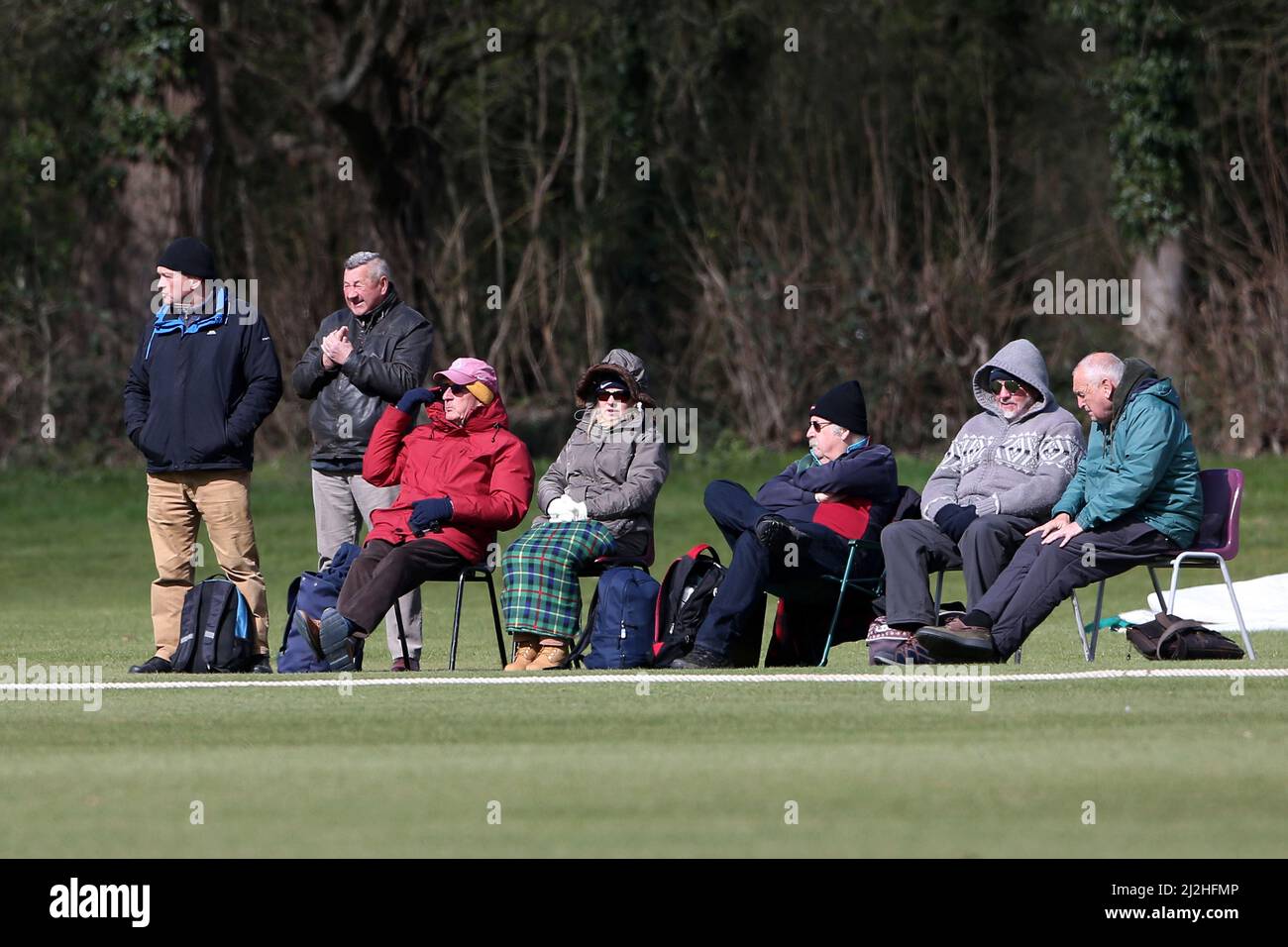 Spectators look on during Middlesex CCC vs Essex CCC, Friendly Match