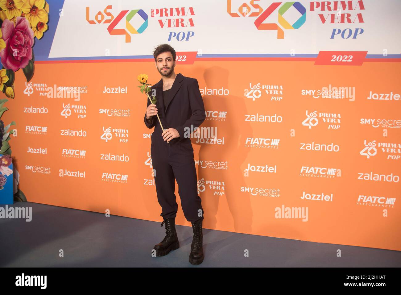 April 1, 2022, Madrid, Madrid, Spain: In the picture Agoney. LOS40 Primavera Pop is starting now and we know it because the hosts have begun to arrive early to receive all the guests who have made this night an unforgettable moment. (Credit Image: © Alberto Sibaja/Pacific Press via ZUMA Press Wire) Stock Photo