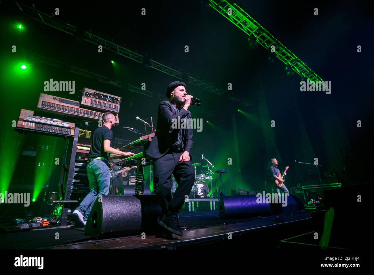the Italian band Subsonica perform live the first concert of the tour Microchip temporale tour in Turin after the covid restrictions Stock Photo