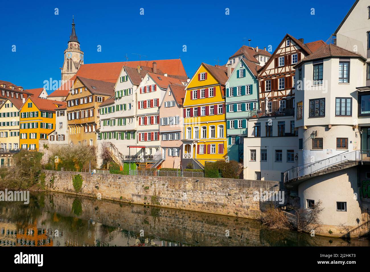 View of Tübingen old town from Neckar river shore. BadenWürttemberg, Germany Stock Photo Alamy