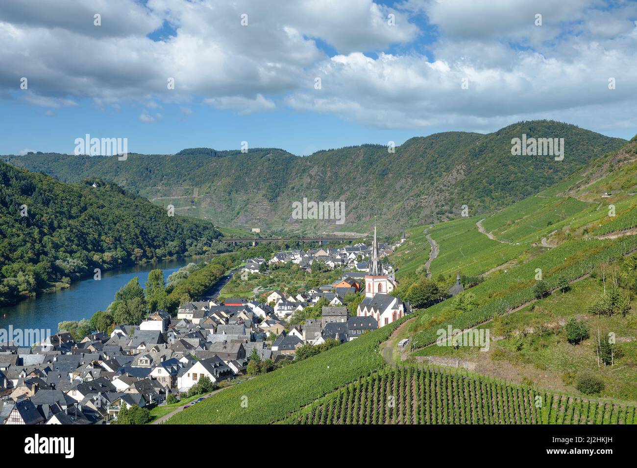 Wine Village of Ediger-Eller,Mosel River,Mosel Valley,Germany Stock Photo