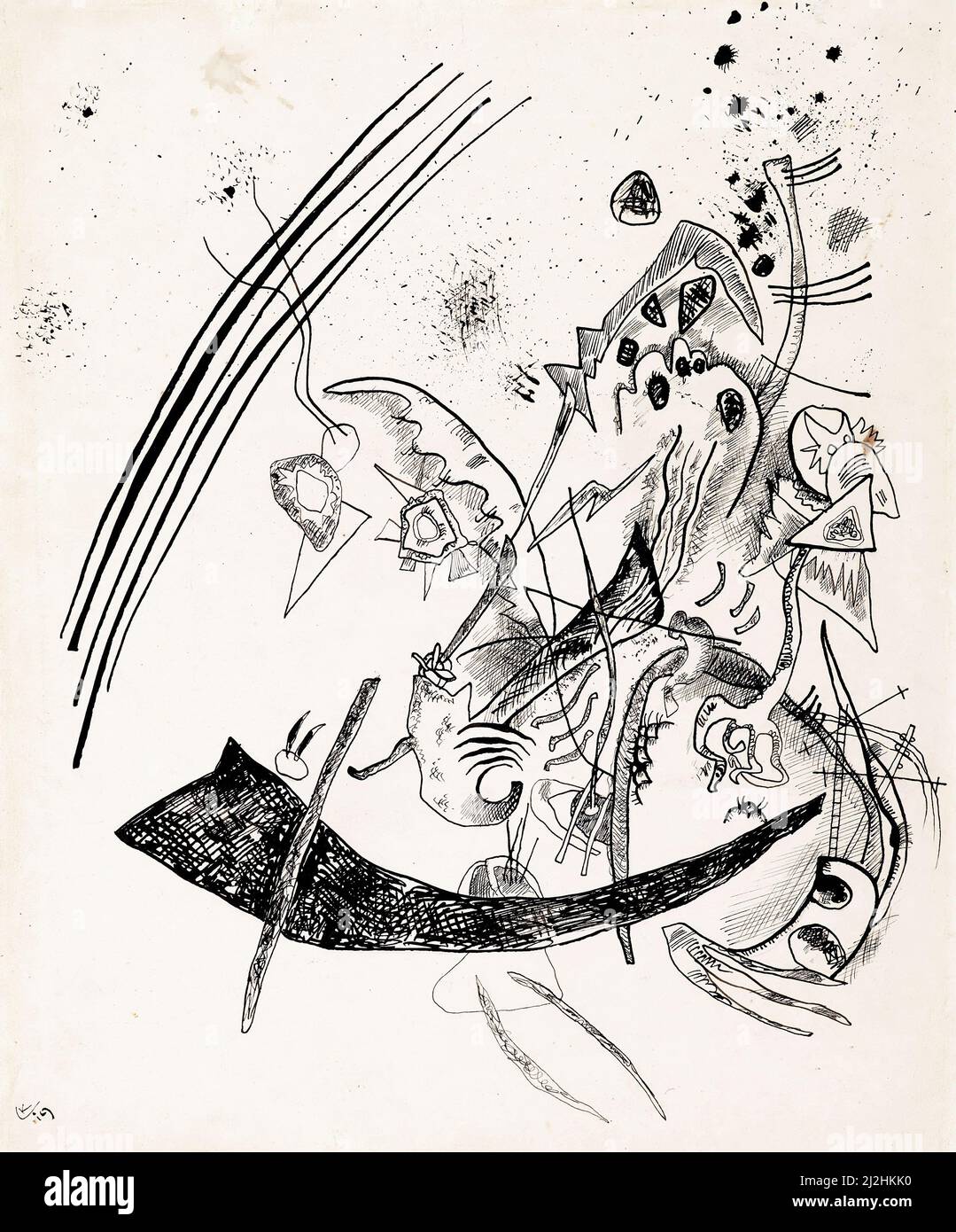 Painting by Wassily Kandinsky, 1910s. Ohne Titel (1919