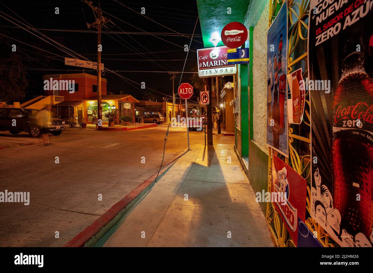 Colorful intersection at night, San Jose del Cabo, Mexico Stock Photo Alamy