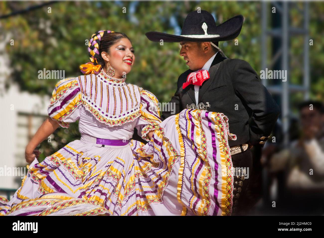 Mexican folkloric dancers at Mexican Independence Day, Los Angeles