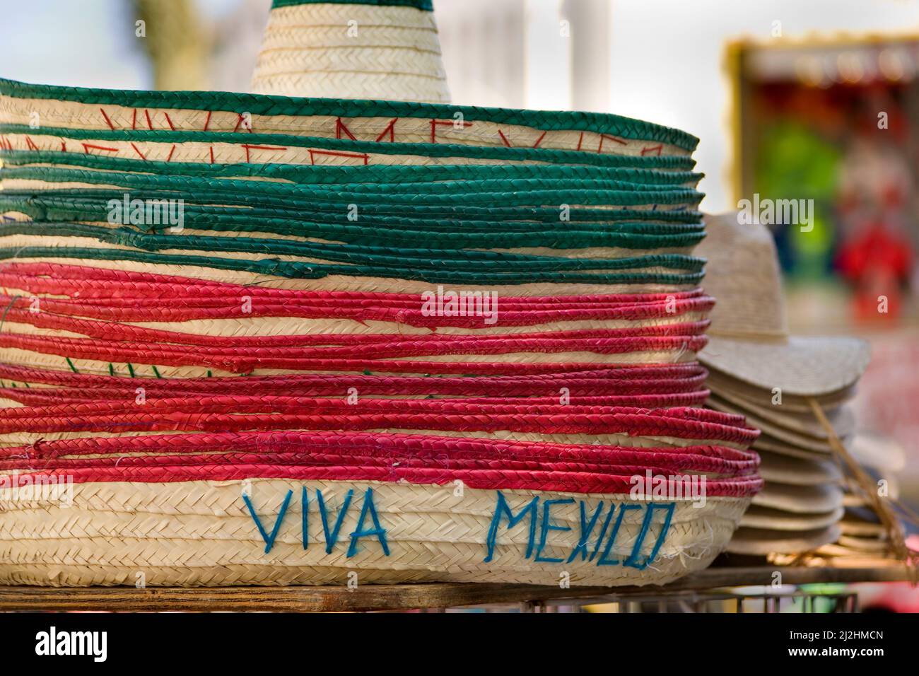 Stacked hats for sale Cinco de Mayo Stock Photo Alamy