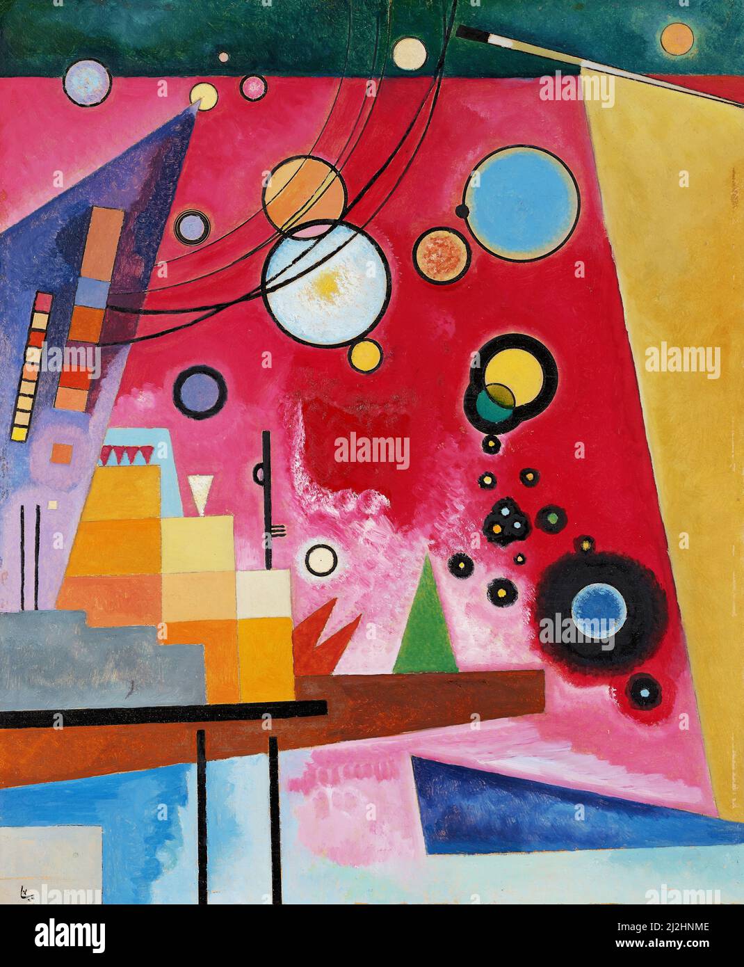 Painting by Wassily Kandinsky, 1920s. Heavy red (1924) Stock Photo
