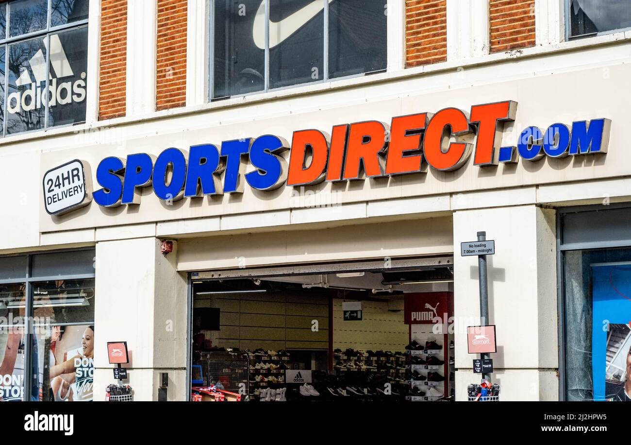 Kingston Upon Thames London UK, April 01 2022, Sports Direct Sports Ware Fashion Clothing Retailer Stock Photo
