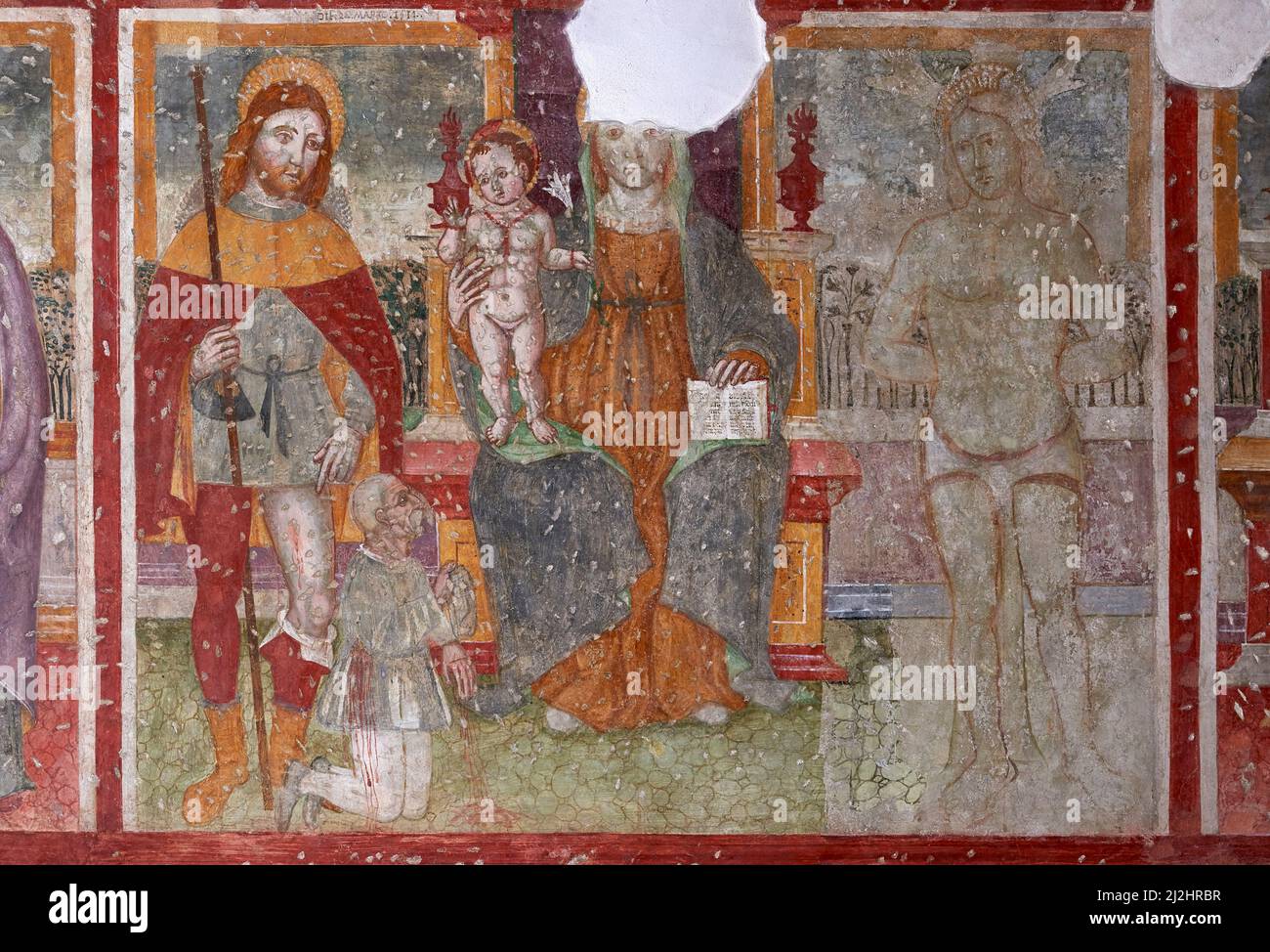 St. Rocco, Madonna with Child enthroned,S. Sebastian and a devotee ...