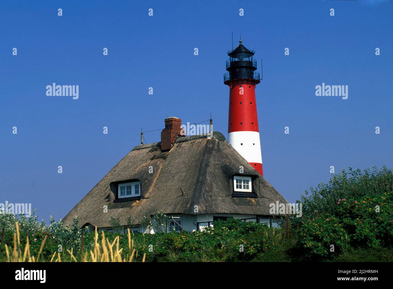 Lighthouse in Hörnum,  Sylt island, Schleswig-Holstein, Germany, Europe Stock Photo
