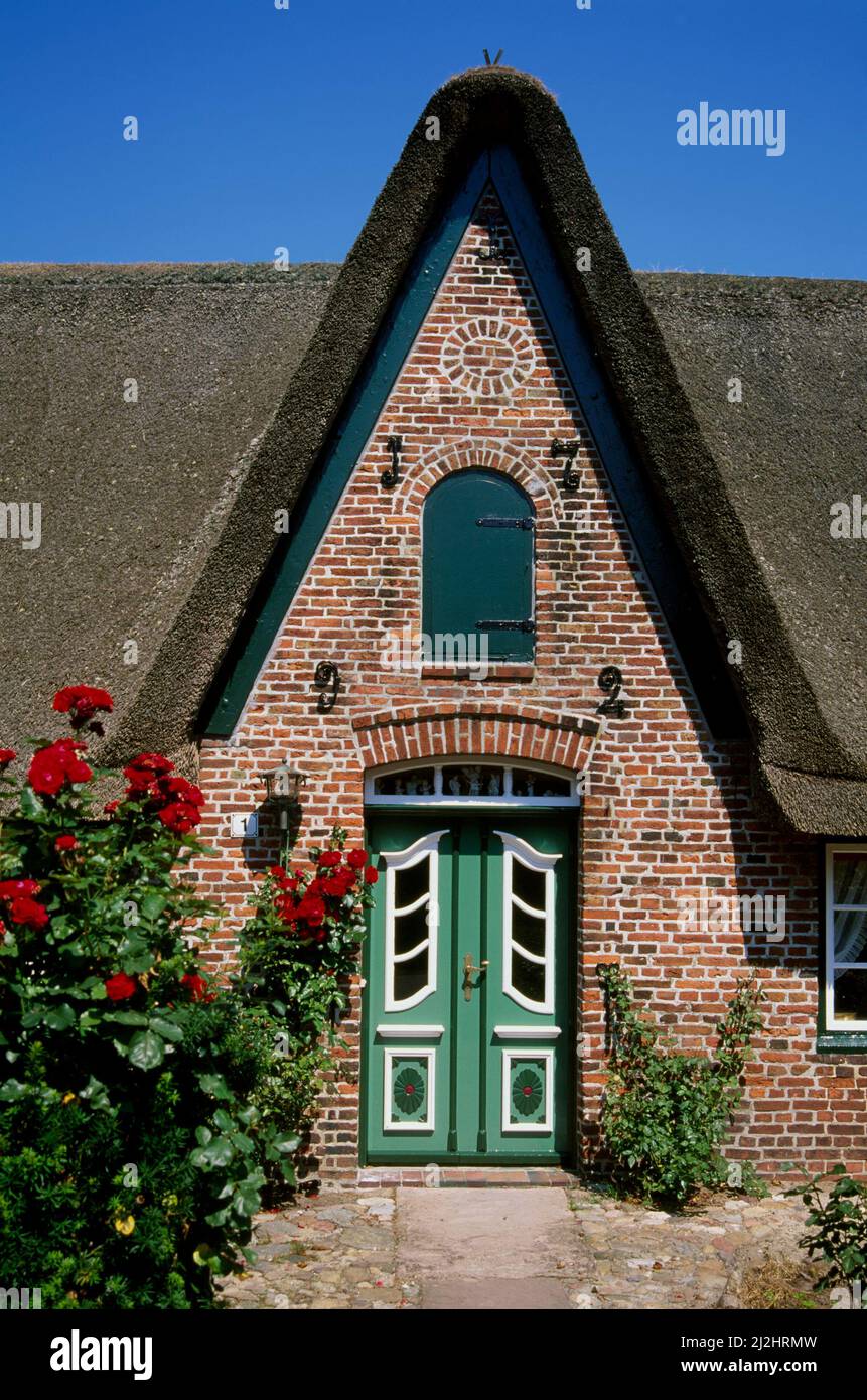 Old house in Keitum,  Sylt island, Schleswig-Holstein, Germany, Europe Stock Photo