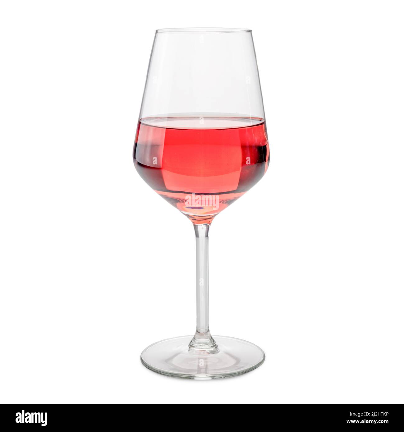 Goblet glass of rose wine, isolated on white, clipping path Stock Photo