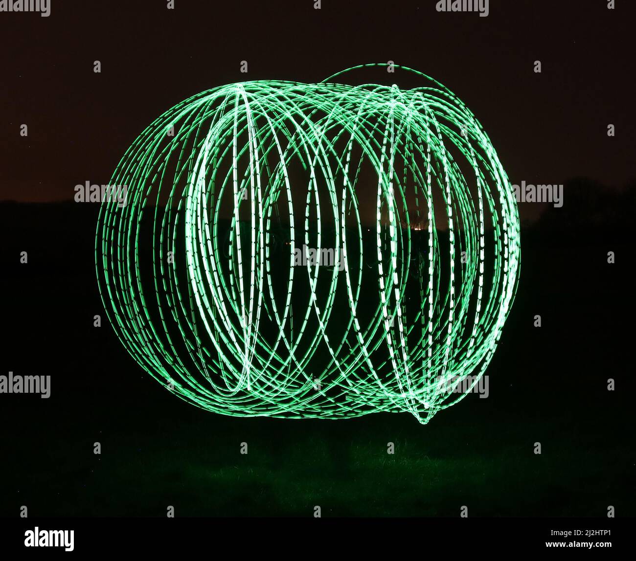 Light photography green rings Stock Photo
