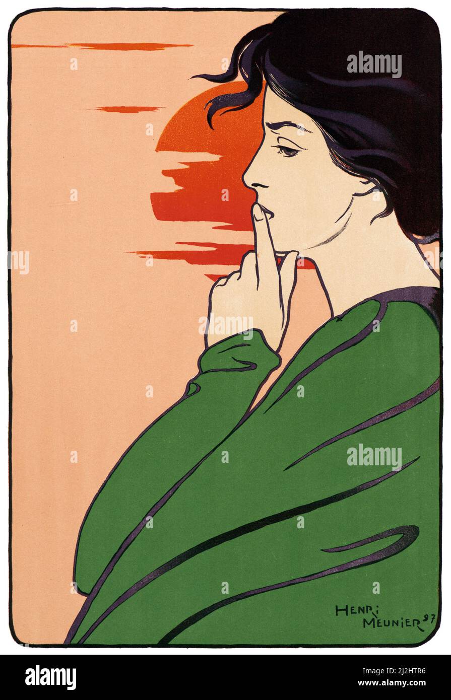 Georges Meunier, belle epoque, vintage poster, L'Heure du Silence (1897). The Hour of Silence. Stock Photo