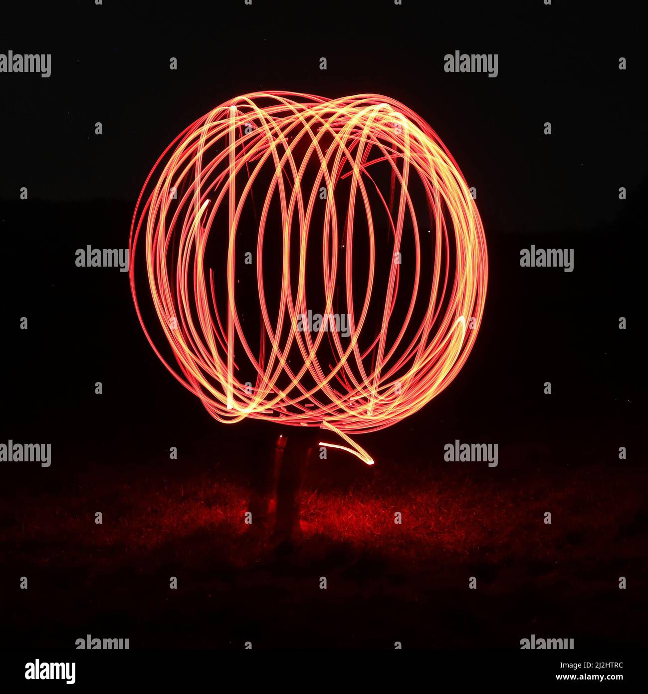 Light photography - red rings on legs Stock Photo