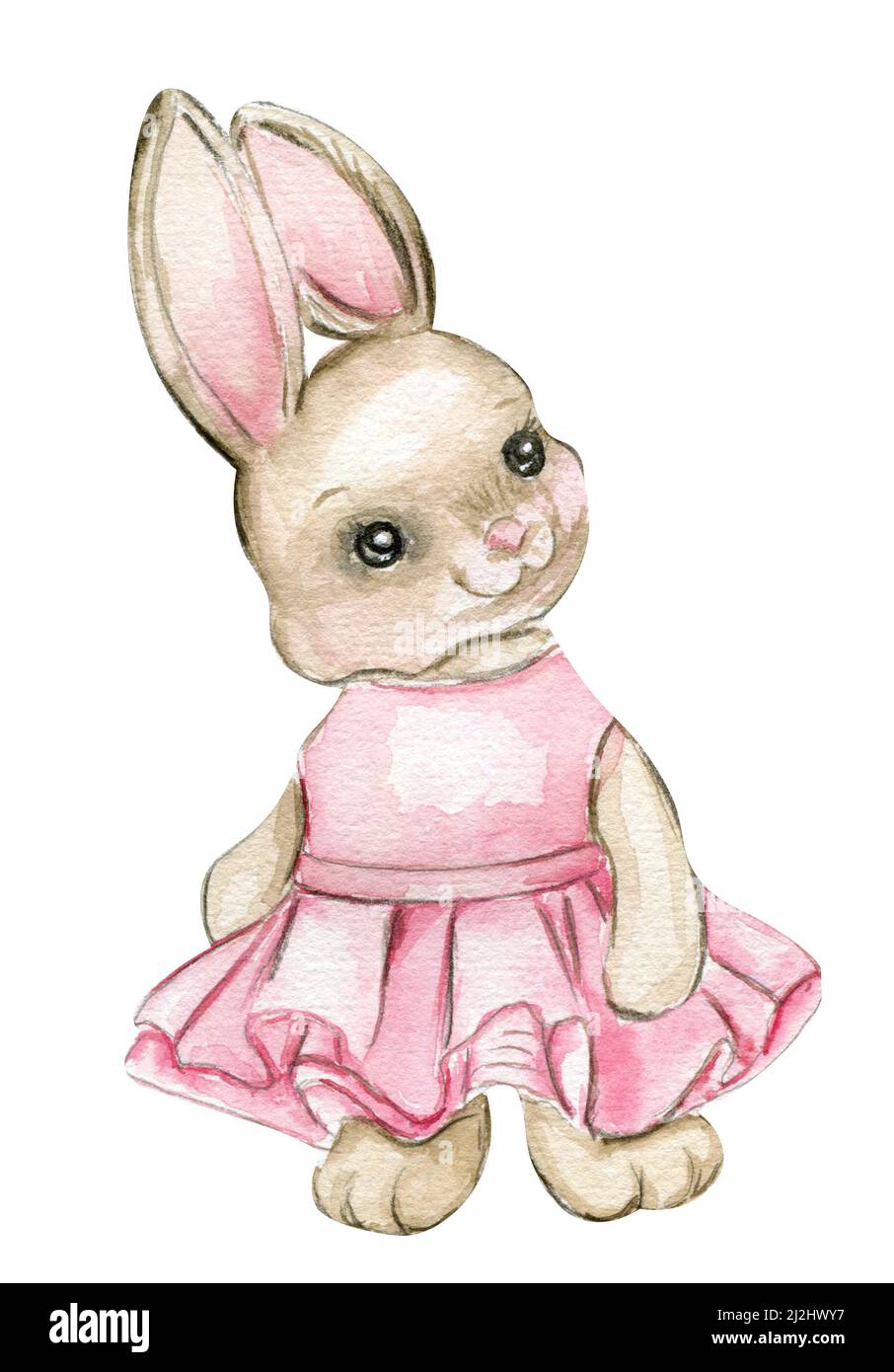 Watercolor easter bunny rabbit boy, bunny girl Stock Photo Alamy