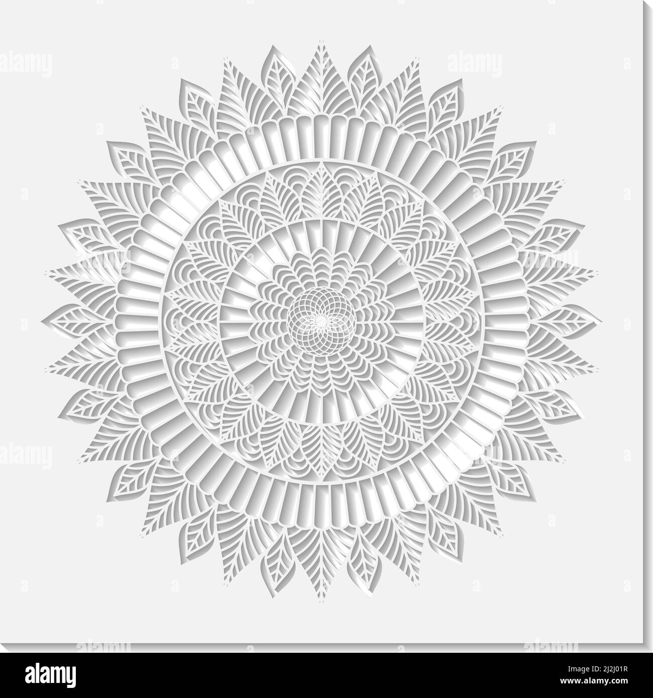 Stencil with lace decorative circle, floral ornaments, geometric