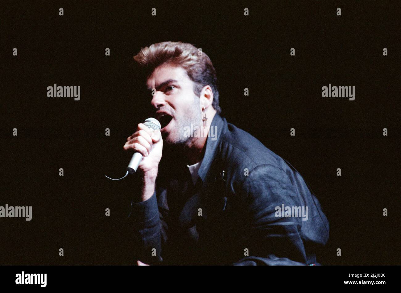 George Michael in concert. Faith World Tour, Earls Court, London. 10th June 1988. Stock Photo