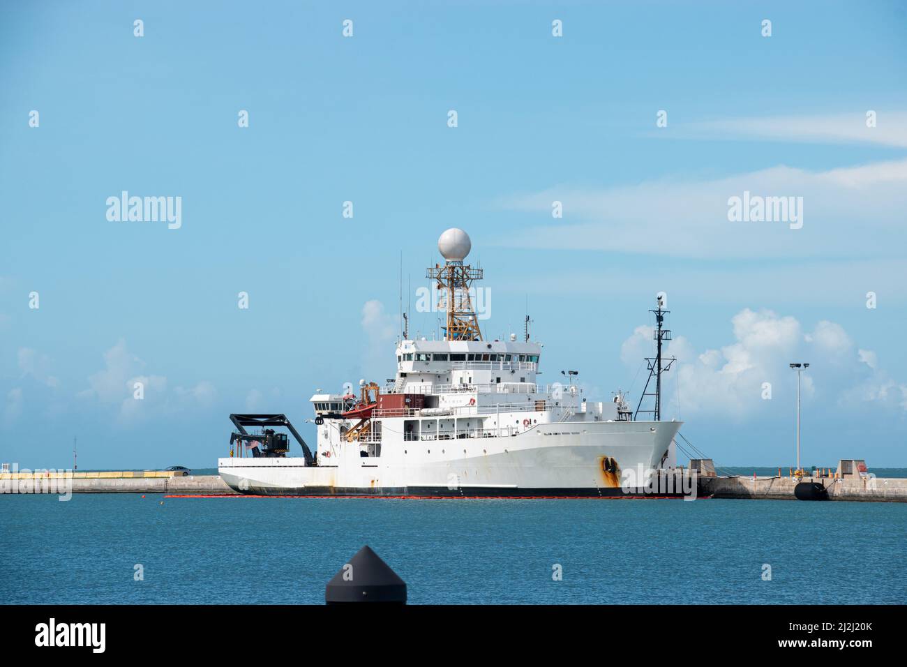 A global class research vessel with all logos removed Stock Photo