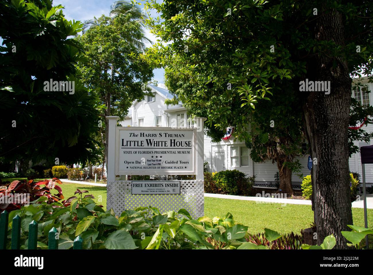 A plaque for the Little White House in Key West, Florida Stock Photo