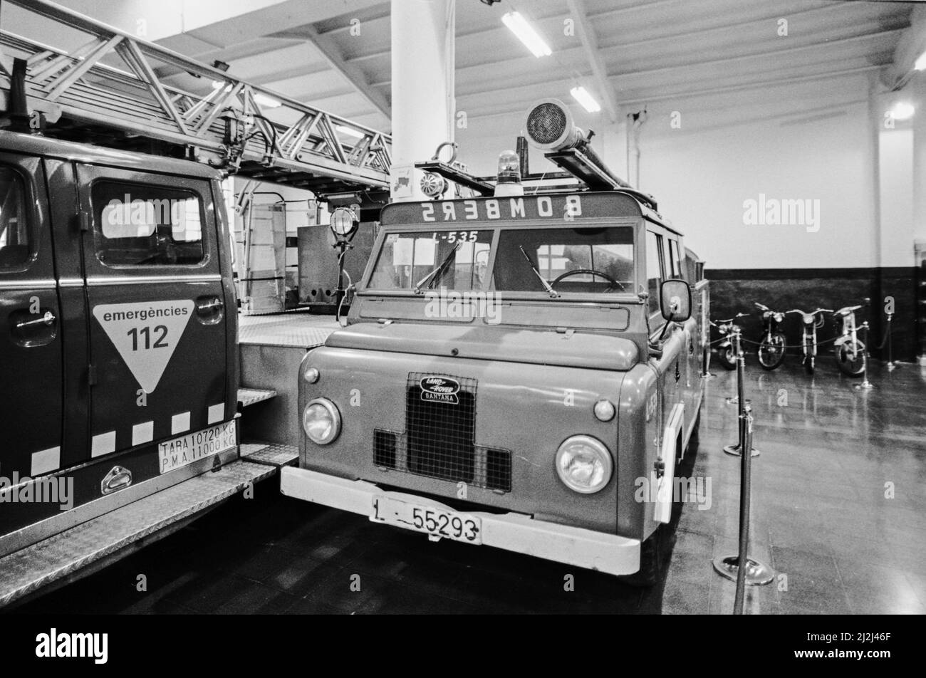 A closeup of an old SUV light semitruck of Spanish firefighters in a