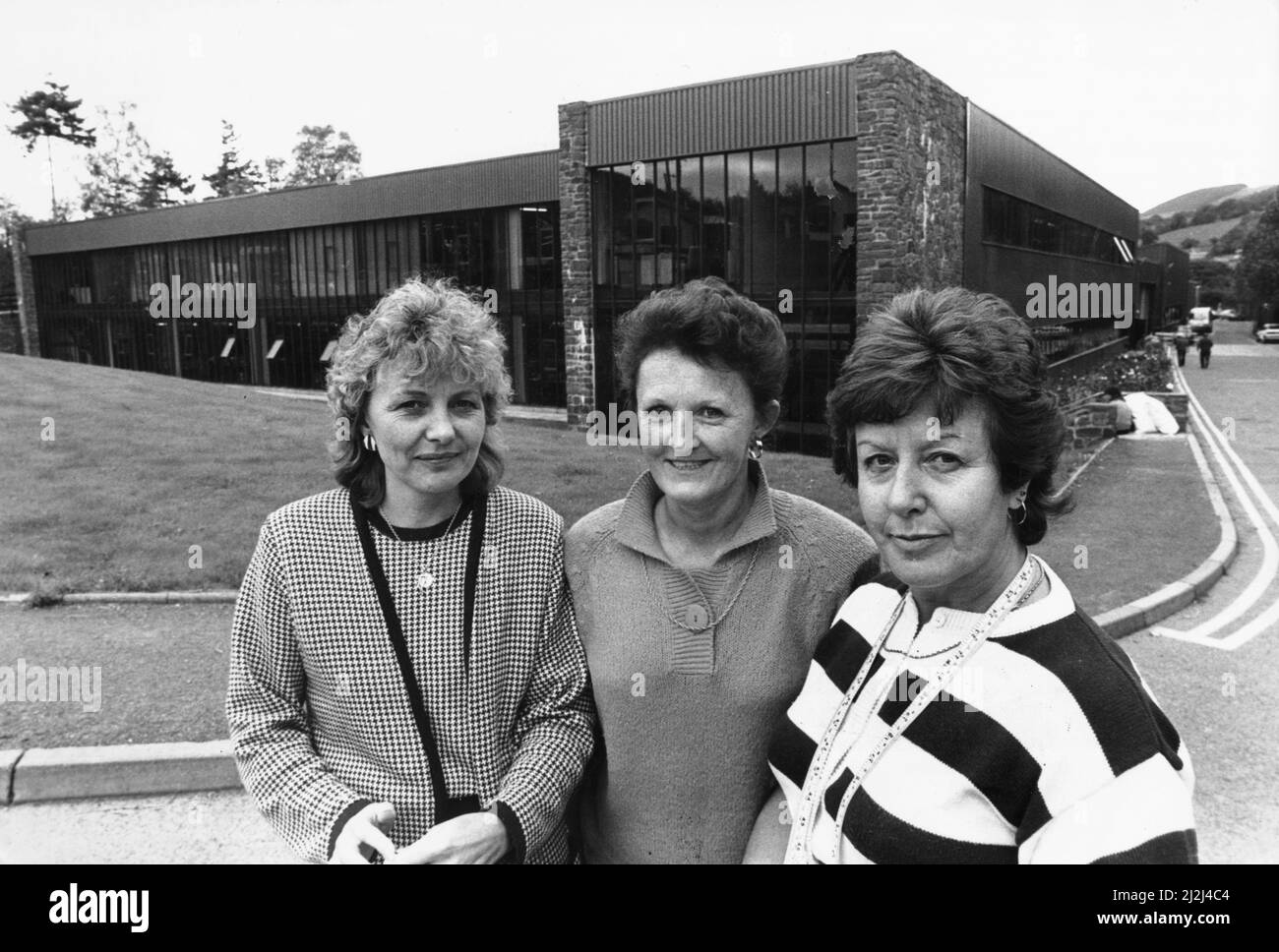 Workers of the Laura Ashley textiles factory Headquarters in in Carno