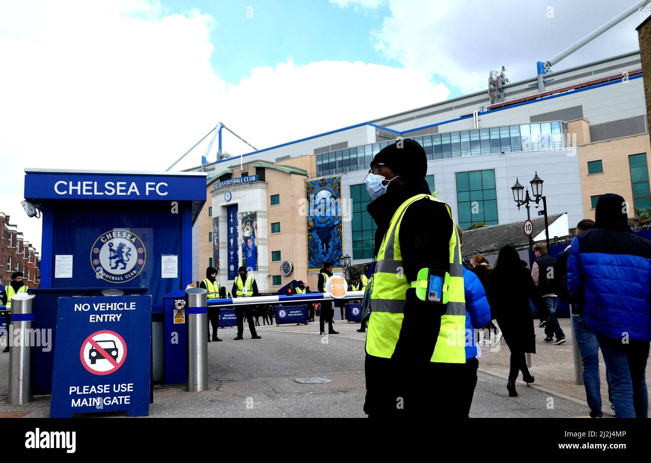 London, UK. 2nd Apr, 2022. Chelsea F.C. fans demonstrate against Ricketts family bid for their club over fears of racism Credit: Brian Minkoff/Alamy Live News Stock Photo