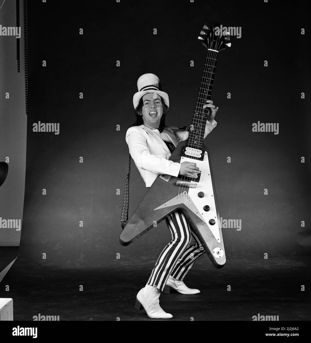 Slade guitarist Dave Hill. 27th February 1987 Stock Photo Alamy