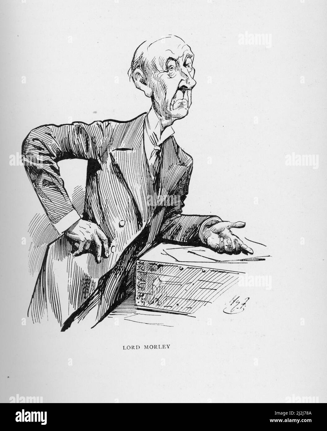 Lord Morley, 1924. By Harry Furniss (1854-1925). John Morley, 1st Viscount Morley of Blackburn (1838-1923), British Liberal statesman, writer and newspaper editor. Stock Photo