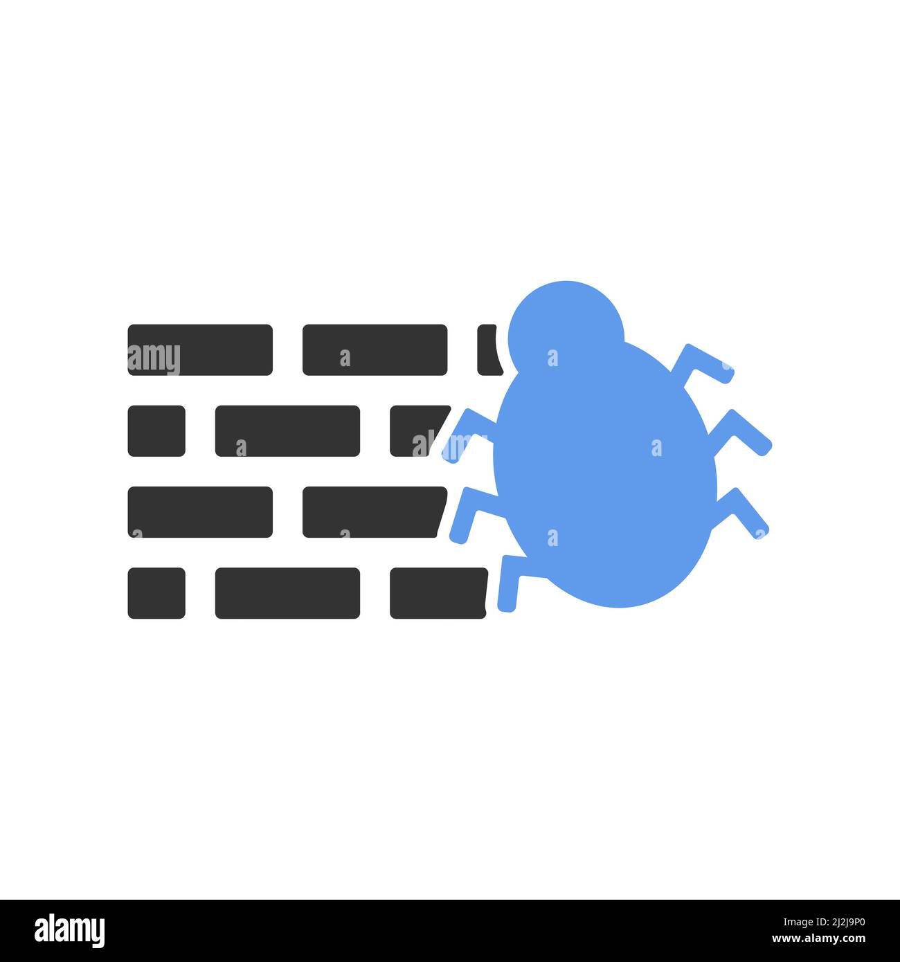 Computer virus on the wall vector icon Stock Vector