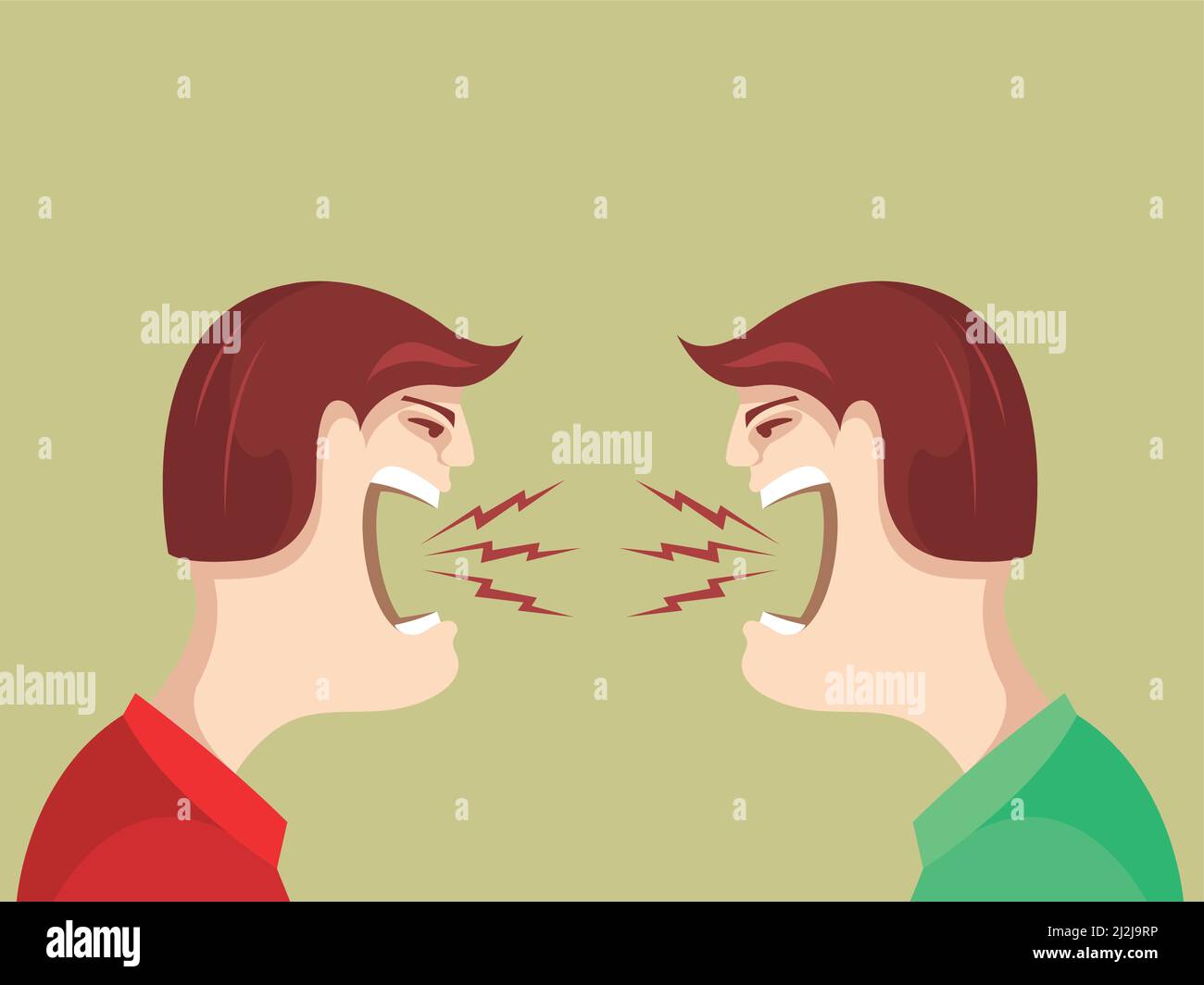 Opponents quarrel, screaming people swear, family scandal or friends argument, vector Stock Vector