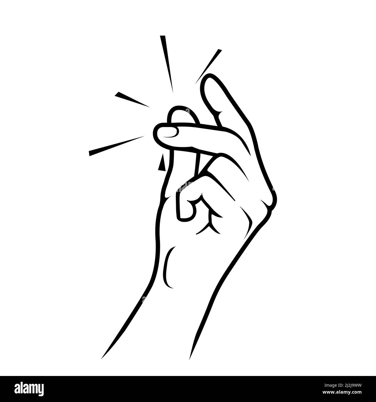 Snap of fingers, easy gesture, simple matter, piece of cake, easily fingers click, elementary way done, vector Stock Vector