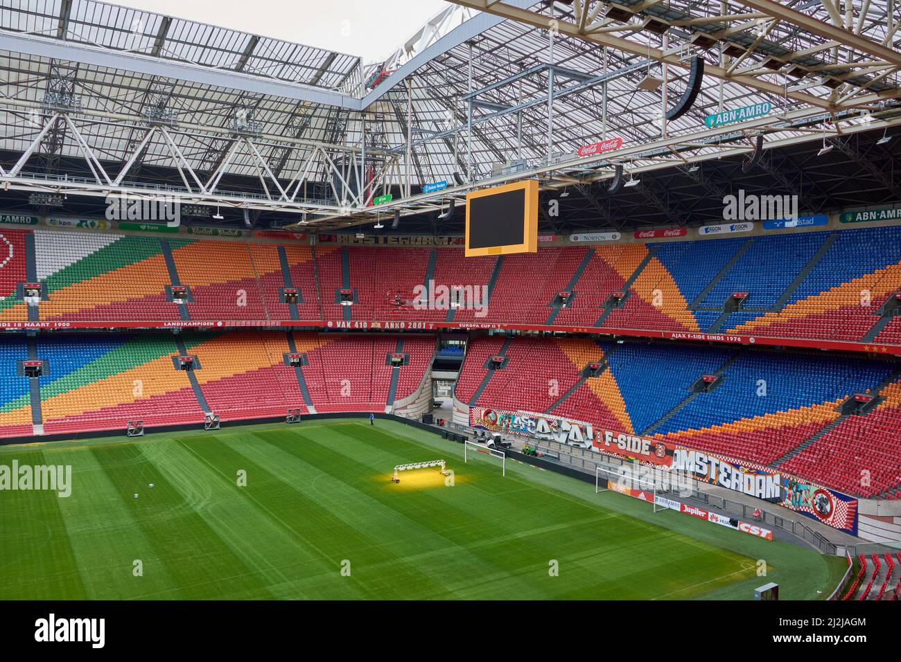 On a touristic tour inside Amsterdam Arena (Johan Cruijff Arena) FC AJAX football stadium in