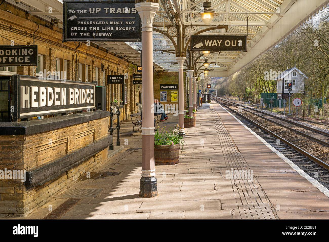 Hebden Bridge Railway Station in west yorkkshire Stock Photo