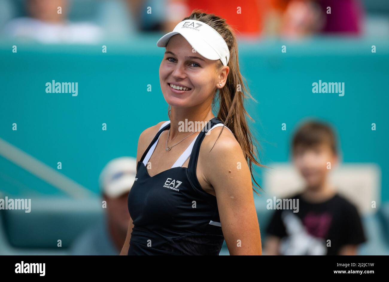 Veronika Kudermetova of Russia in action during the doubles semi-final of  the 2022 Miami Open, WTA Masters 1000 tennis tournament on April 1, 2022 at  Hard Rock stadium in Miami, USA -