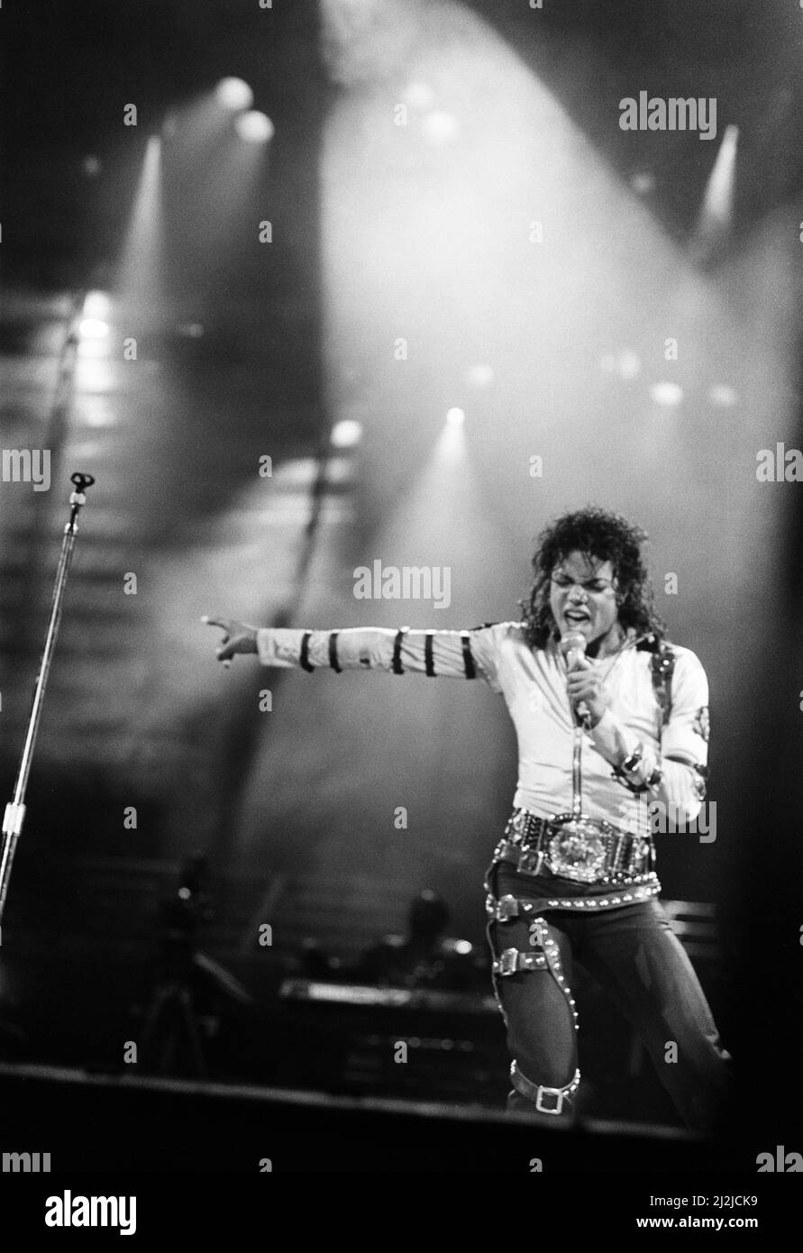 Michael Jackson, Bad Tour 1988, concert at Aintree Racecourse, Aintree, Merseyside, England, 11th September 1988. Stock Photo