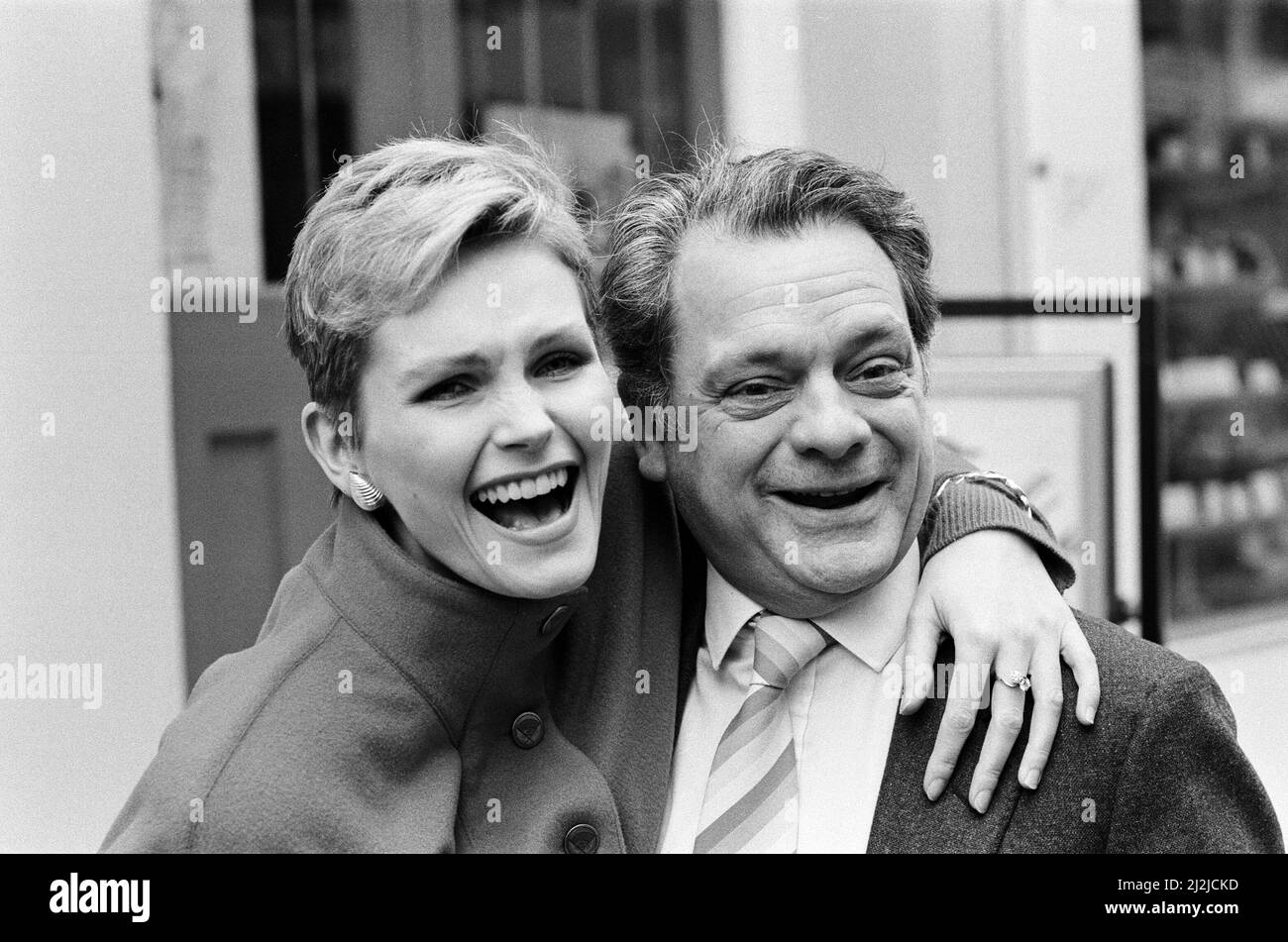 Actor David Jason who stars in Channel 4's production of Porterhouse Blue, with Fiona Fullerton who appears in Hold That Dream. 31st March 1987. Stock Photo