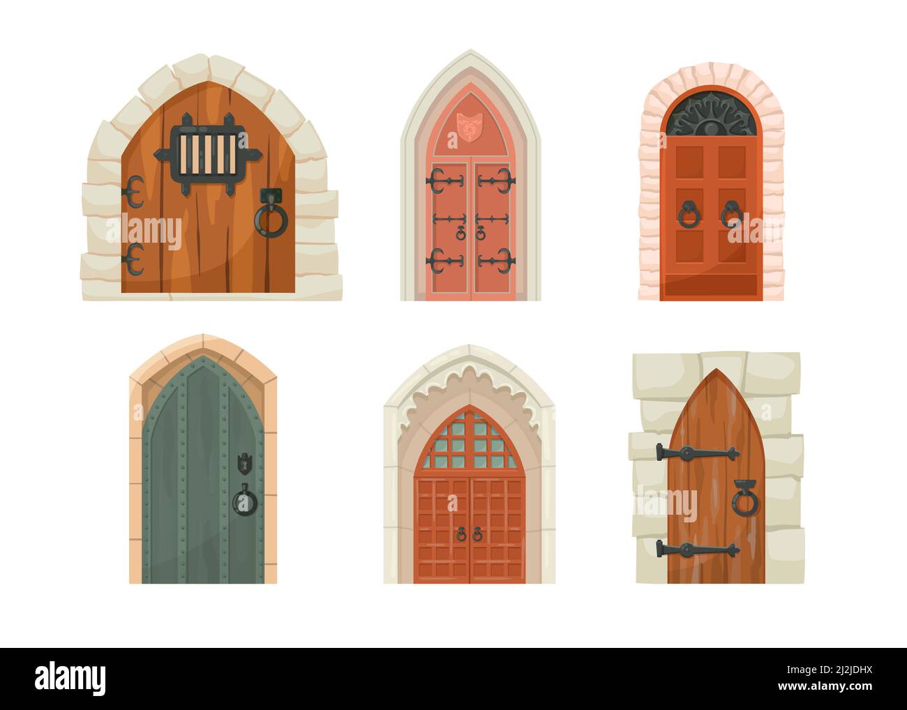 Premium Vector  Set of medieval castles fortresses and towers