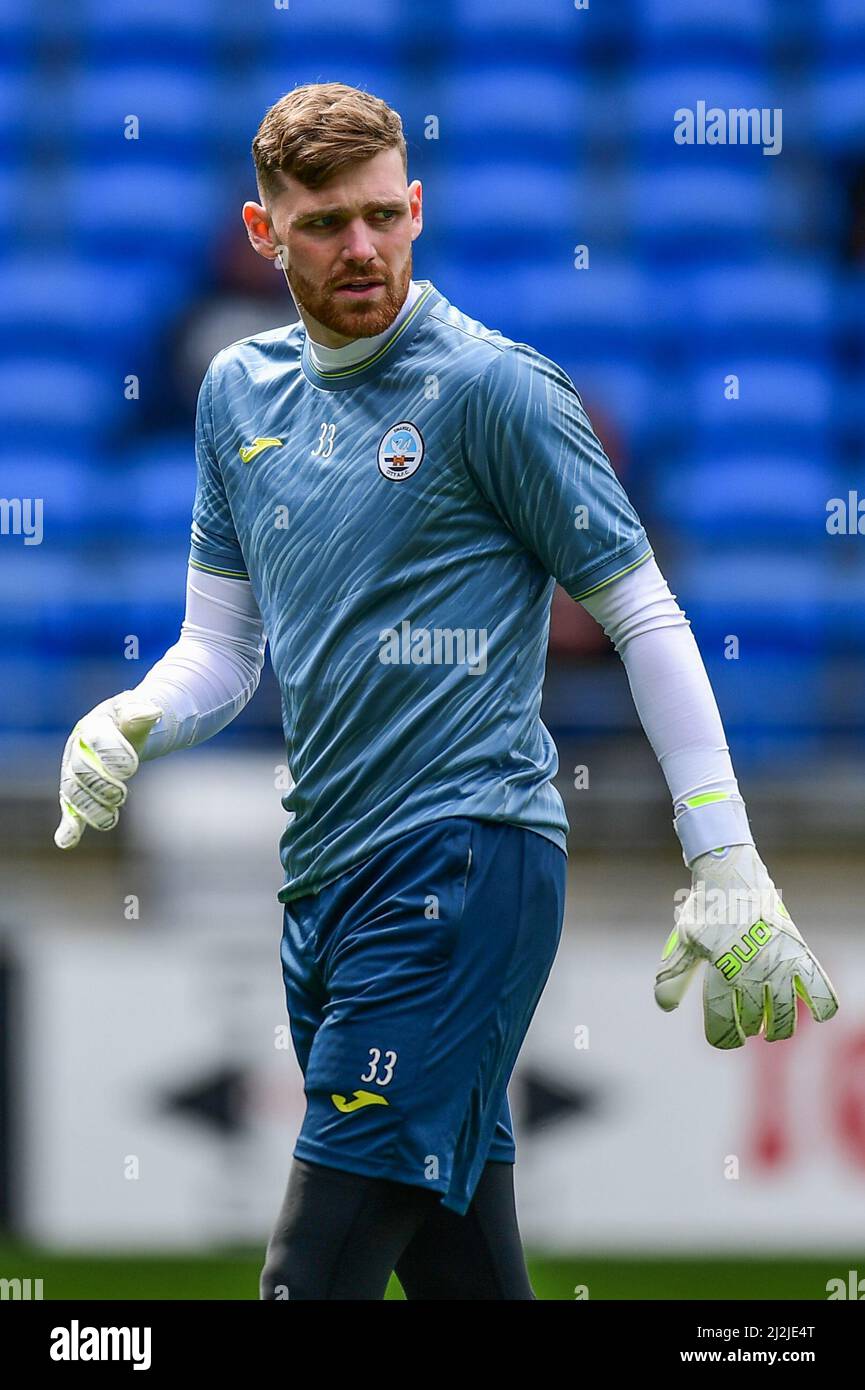 Cardiff, UK. 02nd Apr, 2022. Andy Fisher #33 of Swansea City during the ...