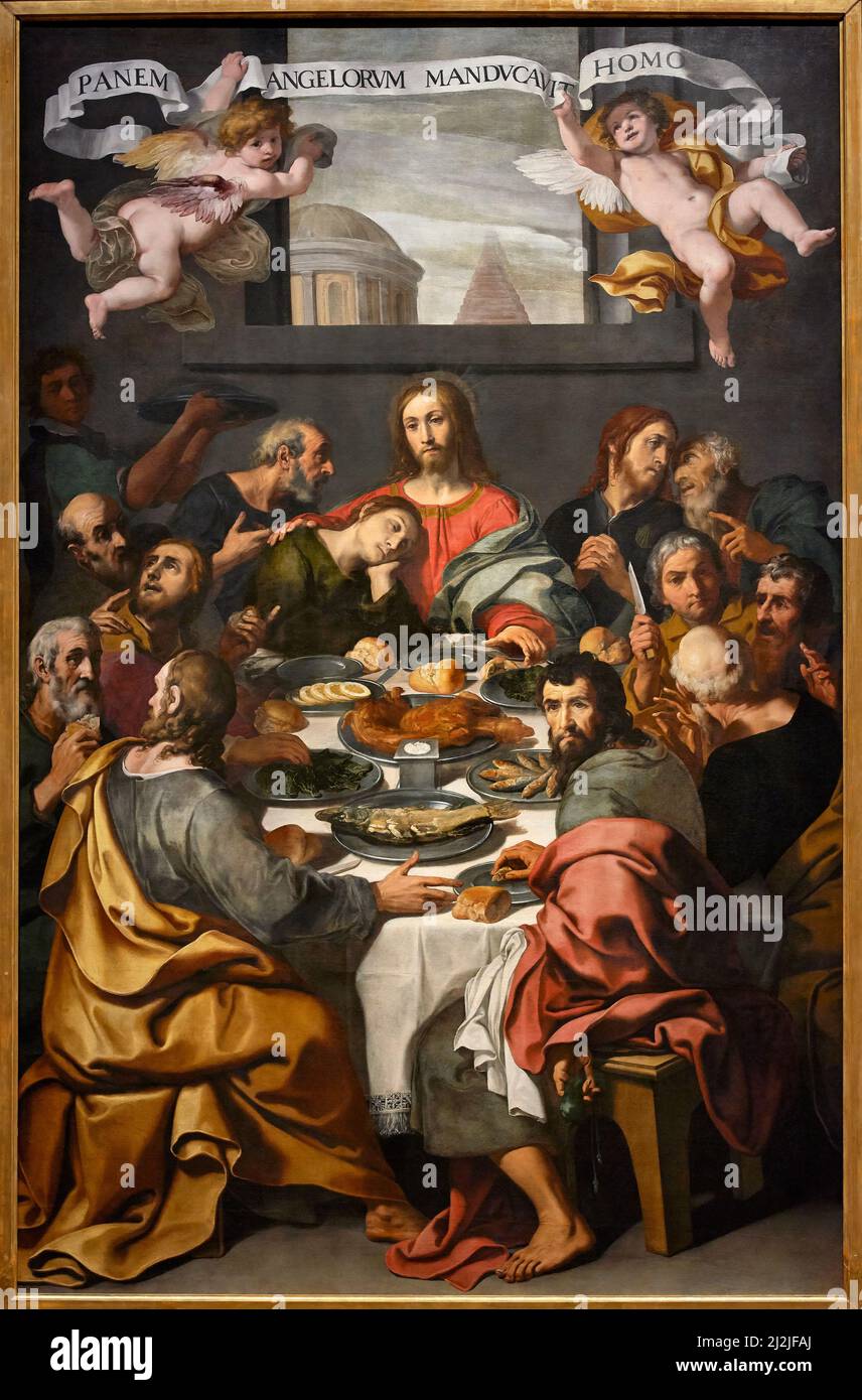 Last supper- oil on canvas - Daniele Crespi - 1630 - Milano, Italy, Brera Art Gallery Stock Photo