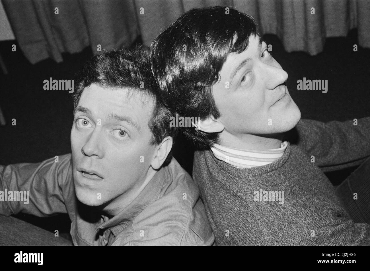 Picture shows Huge Laurie (left) and Stephen Fry (right)  Fry and Laurie are a successful English comedy double act, mostly active in the 1980s and 1990s.  Photo taken - 29th January 1987 Stock Photo