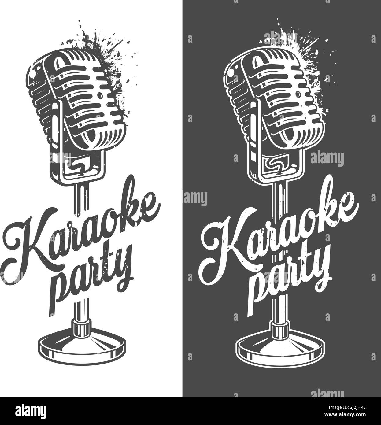 Karaoke banner with grunge effect. Vector illustration Stock Vector ...