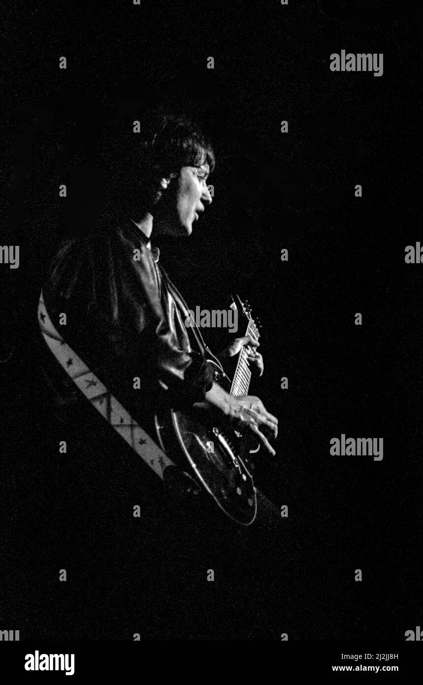 English musician Dave Davies performing with The Kinks at the Lyceum