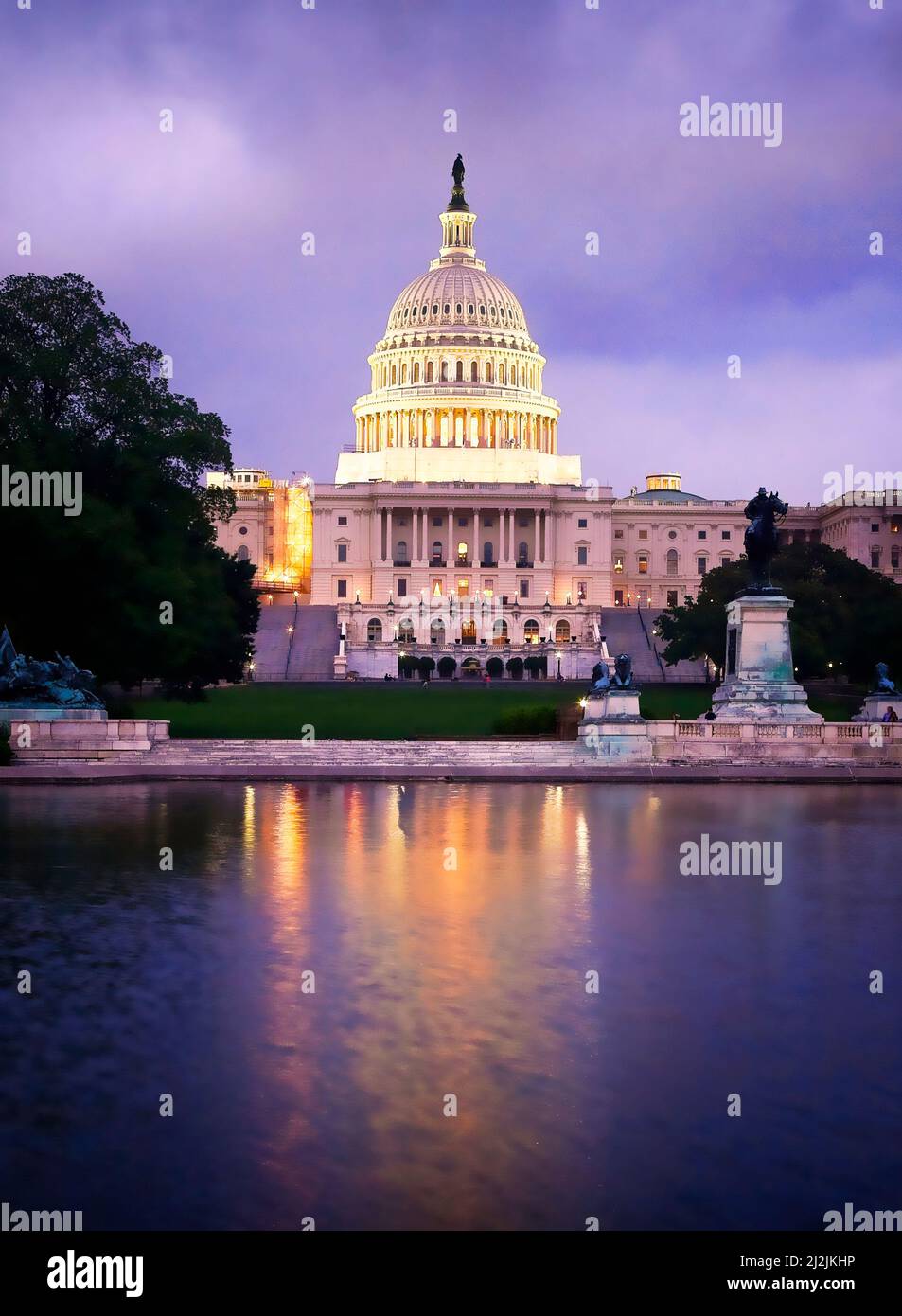 The Capitol Building, home to the Senate and the US House of Representatives on the National Mall in Washington DC. Stock Photo