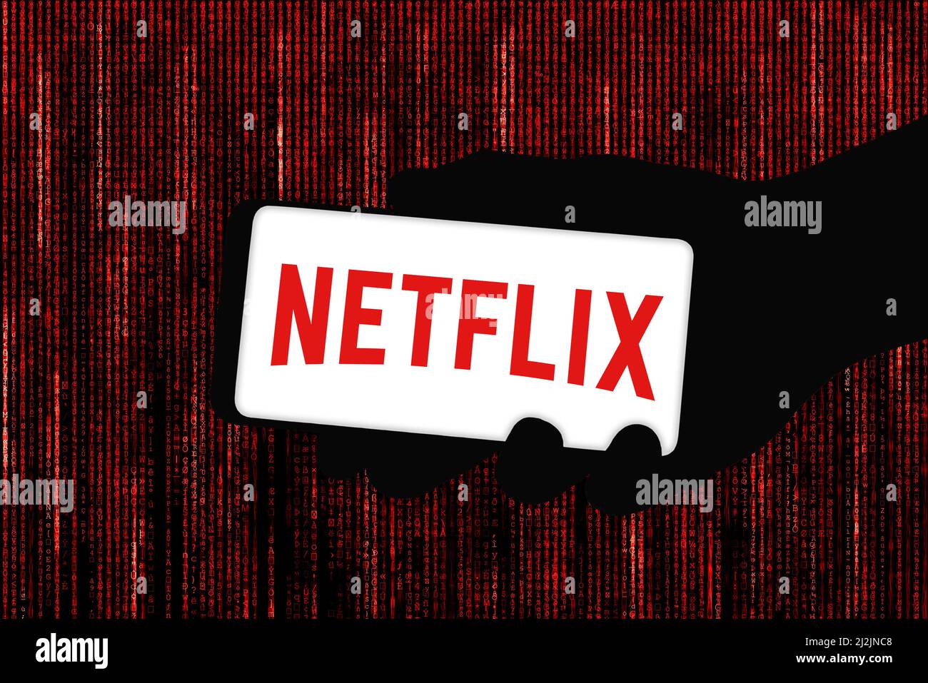Netflix brand on mobile device Stock Photo
