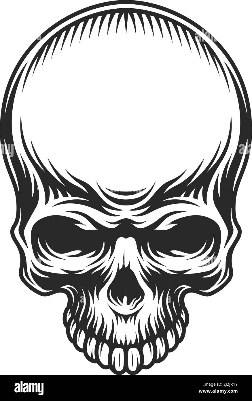 Retro vintage skull isolated on vhite. Vector illustration Stock Vector ...