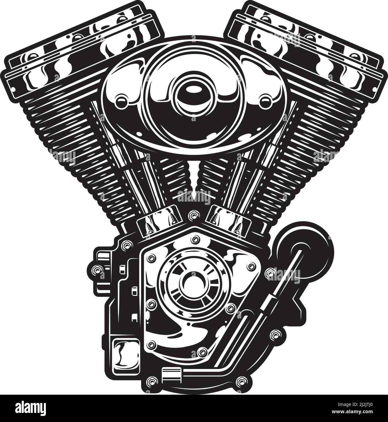 Premium Vector, Motorcycle engine