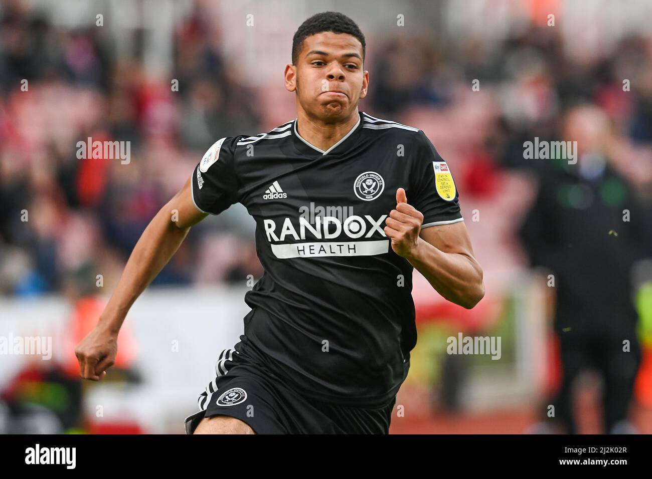 William Osula #32 of Sheffield United during the game in, on 4/2/2022. (Photo by Craig Thomas/News Images/Sipa USA) Credit: Sipa USA/Alamy Live News Stock Photo