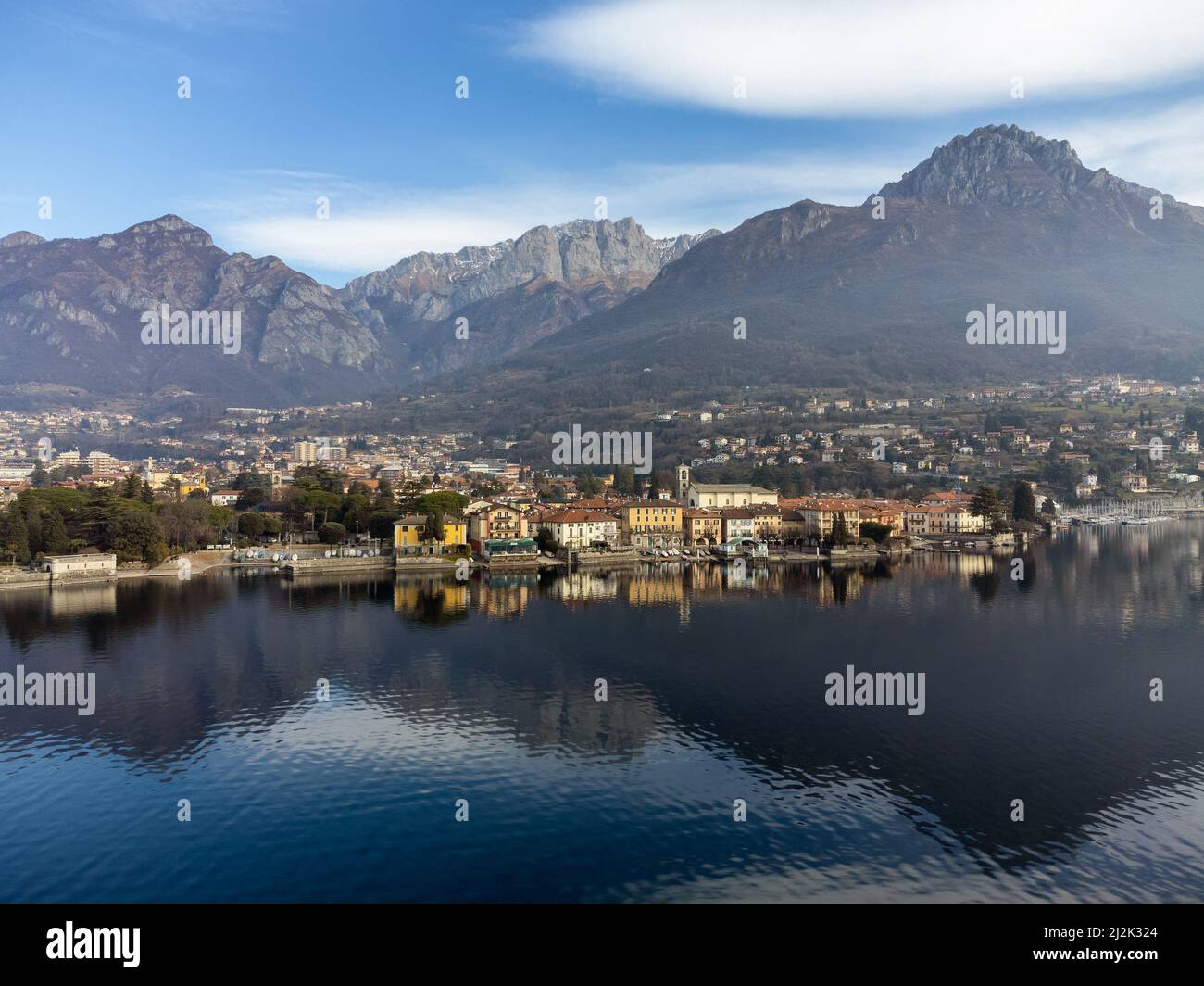 Mandello del Lario on shore of Lake Como, Lombardy, Italy Stock Photo